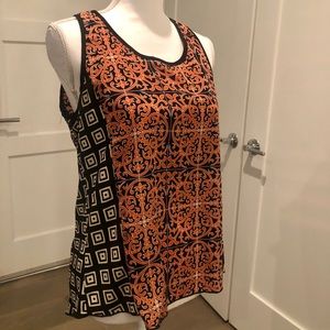 Geometric mixed print tank top